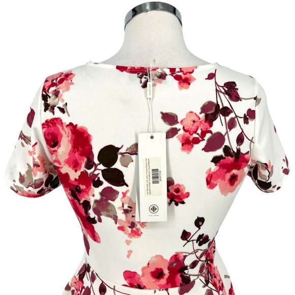 The Office Edit X Kiki Larue Floral Peplum Blouse White Pink Size Medium NWT - Picture 6 of 11